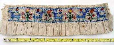 historical beadwork, smocking, shirring, pleatwork, deer and flowers design, Robin Atkins collection