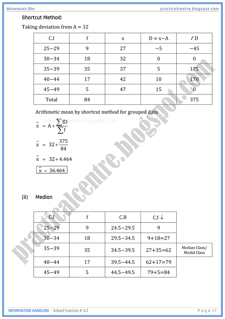 information-handling-exercise-4-3-mathematics-10th