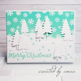 Sunny Studio Stamps: Snow Flurries Woodland Borders Customer Card by Ana A