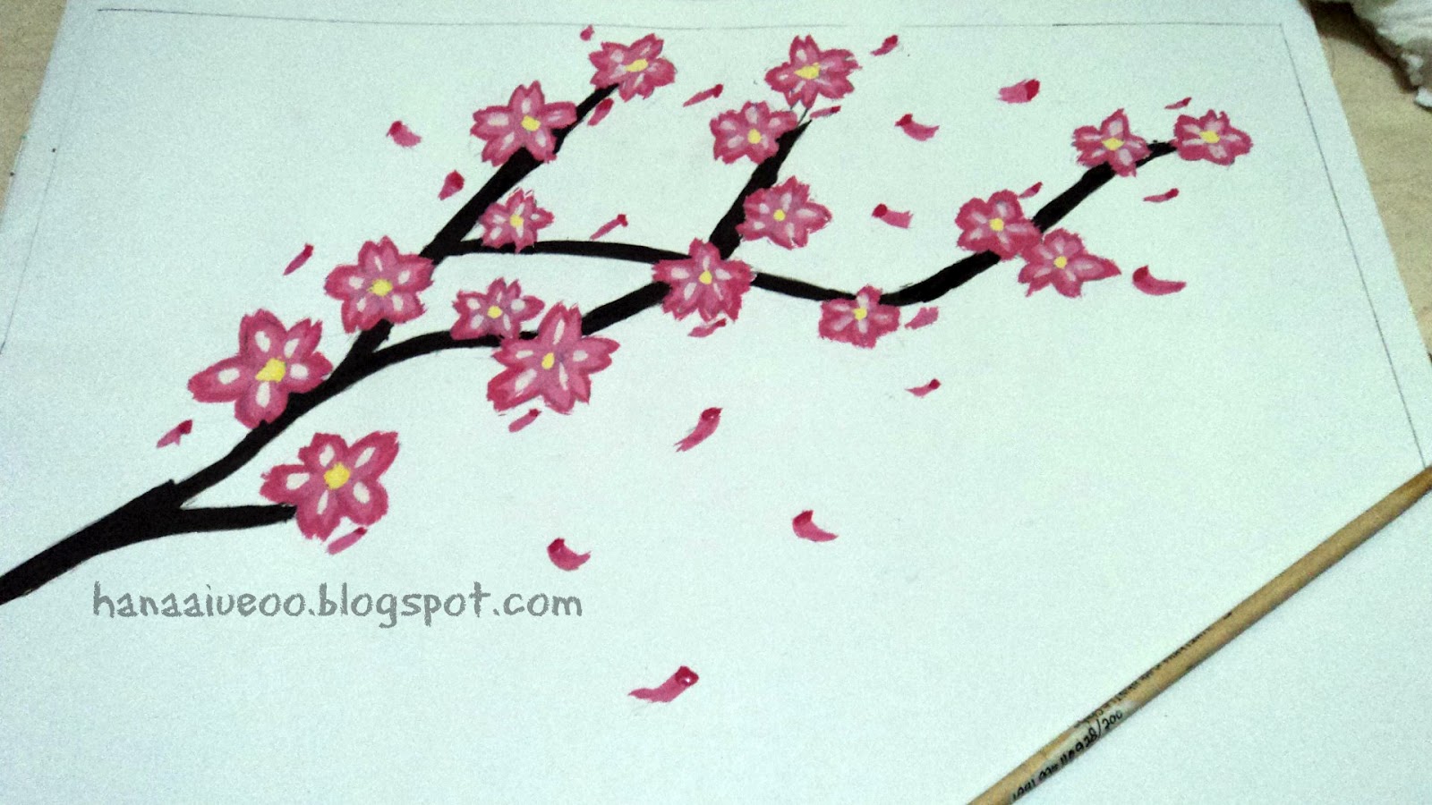  Sketsa  Gambar Bunga  Sakura  Garlerisket