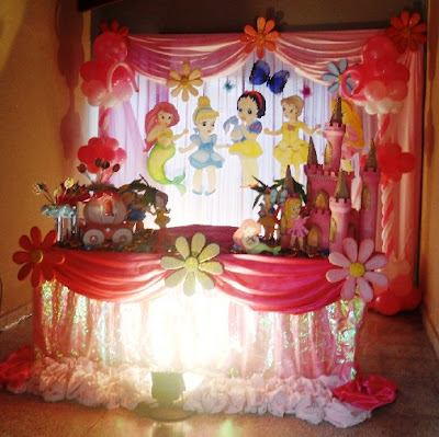 DECORACIÓN CON LAS PRINCESAS BEBE fiestitainfantil.blogspot.com