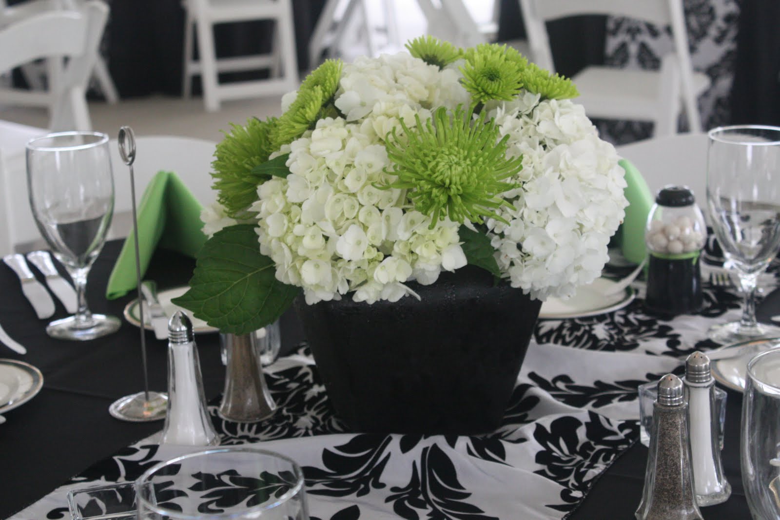 Centerpieces in black tulip