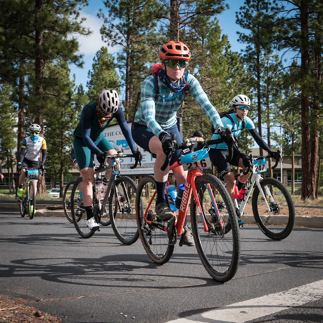 Women starting a bicycle race in Sisters Oregon