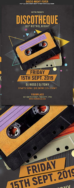  Disco Retro Party Flyer Template