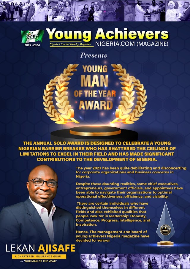Young Achievers Nigeria.com(mag) to honour Lekan Ajisafe