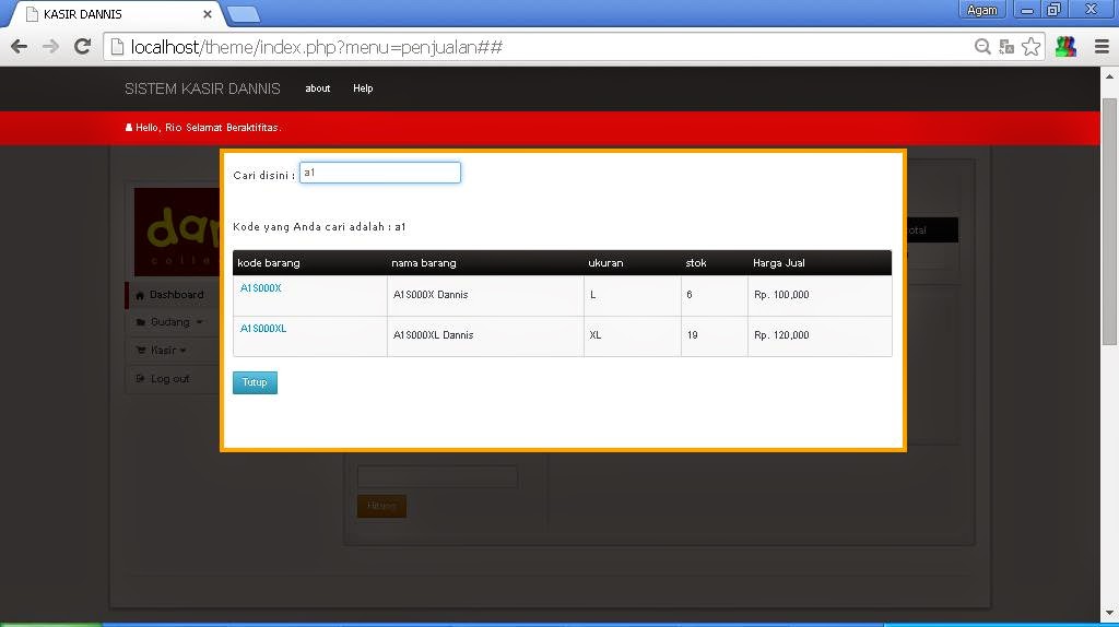 Program Penjualan Kasir dan Inventory PHP MYSQL