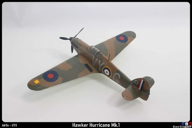 Maquette de l'Hurricane MkI d'Airfix au 1/72.