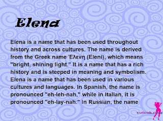 meaning of the name "Elena"