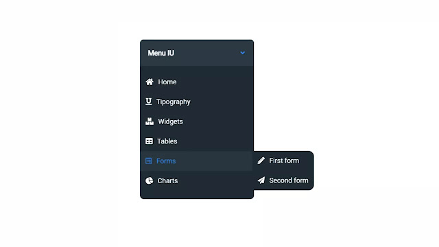 Vertical Dark Menu with Dropdown Menu