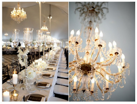 Decoración elegante para bodas con candelabros o chandeliers
