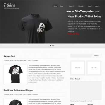 T Shirt Blogger Template. blogger template for online store. image slidesow blogger template