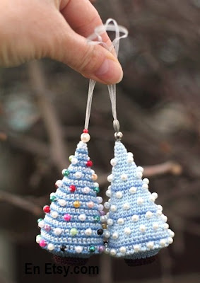 ARBOLITOS NAVIDEÑOS TEJIDOS A CROCHET