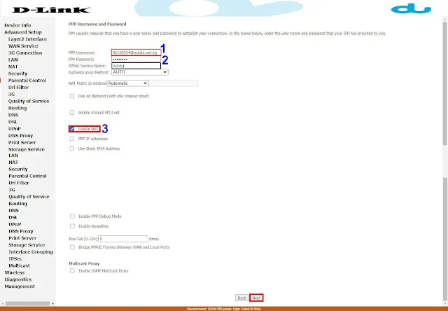 d'link dsl 2750u configuration