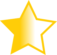 Yellow star shape transparent background