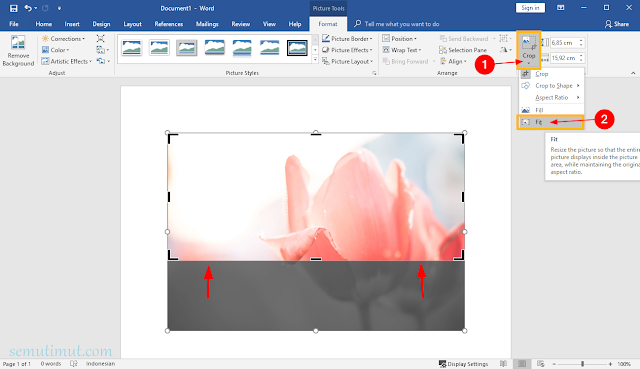 cara memotong gambar di microsoft word