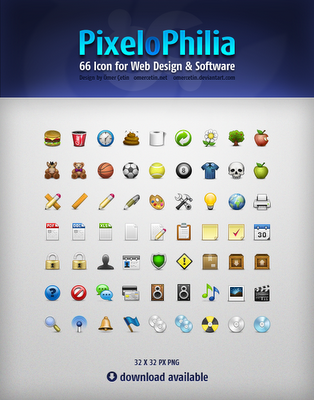 PixeloPhilia 32 px Icon Set