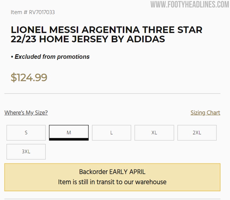 Argentina Three Star 22/23 Home Jersey by adidas