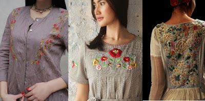 Hand Embroidery Shirts Neck