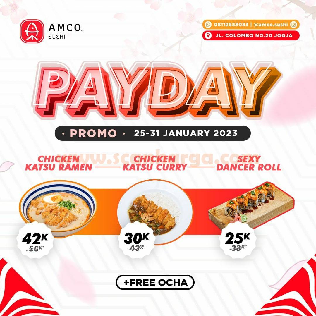 AMCO SUSHI Promo PAYDAY Free Ocha