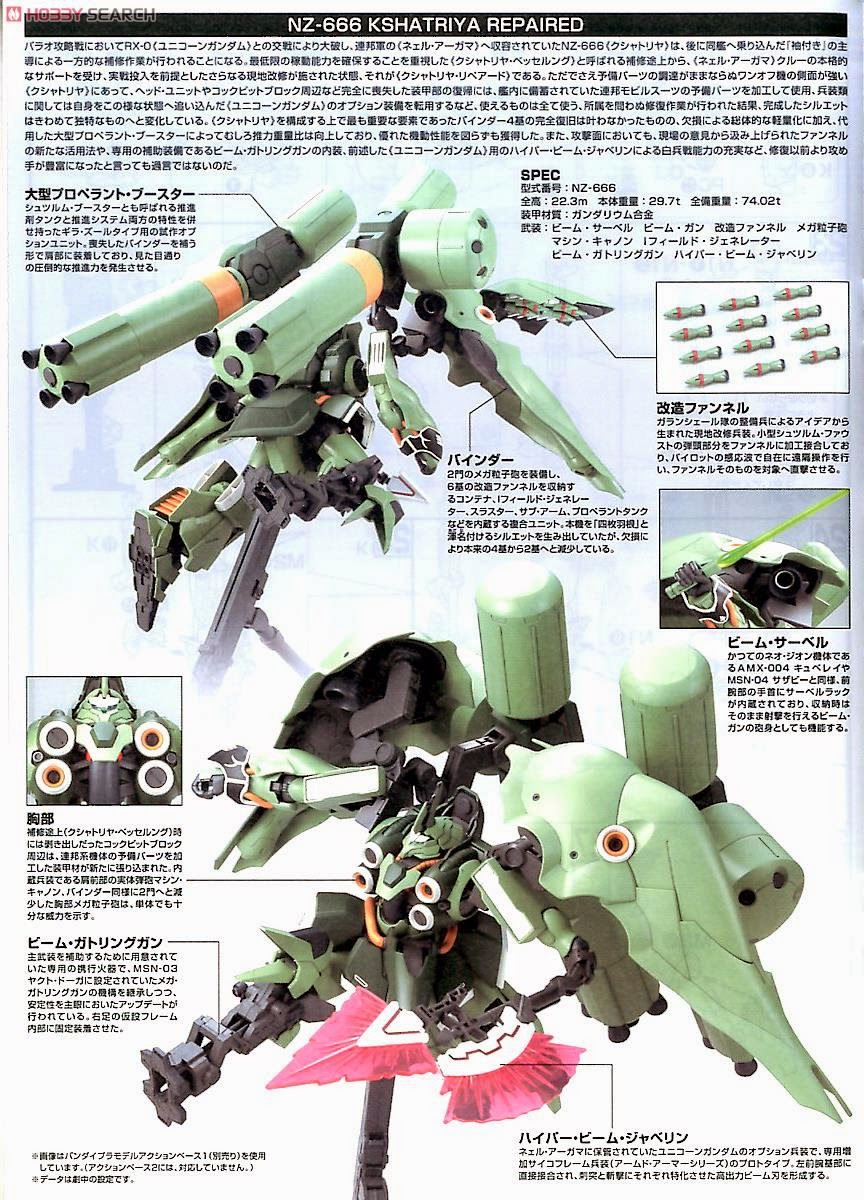Gundam Guy Hguc 1 144 Nz 666 Kshatriya Repaired Released In Japan