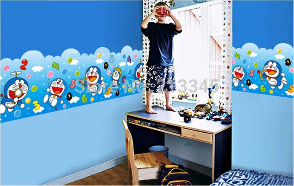 10 Gambar Wallpaper Dinding Kamar  Tidur  Anak  Motif Doraemon 