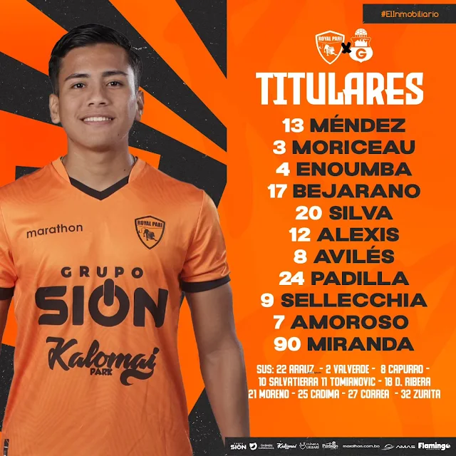 Alineaciones Royal Pari vs Guabira