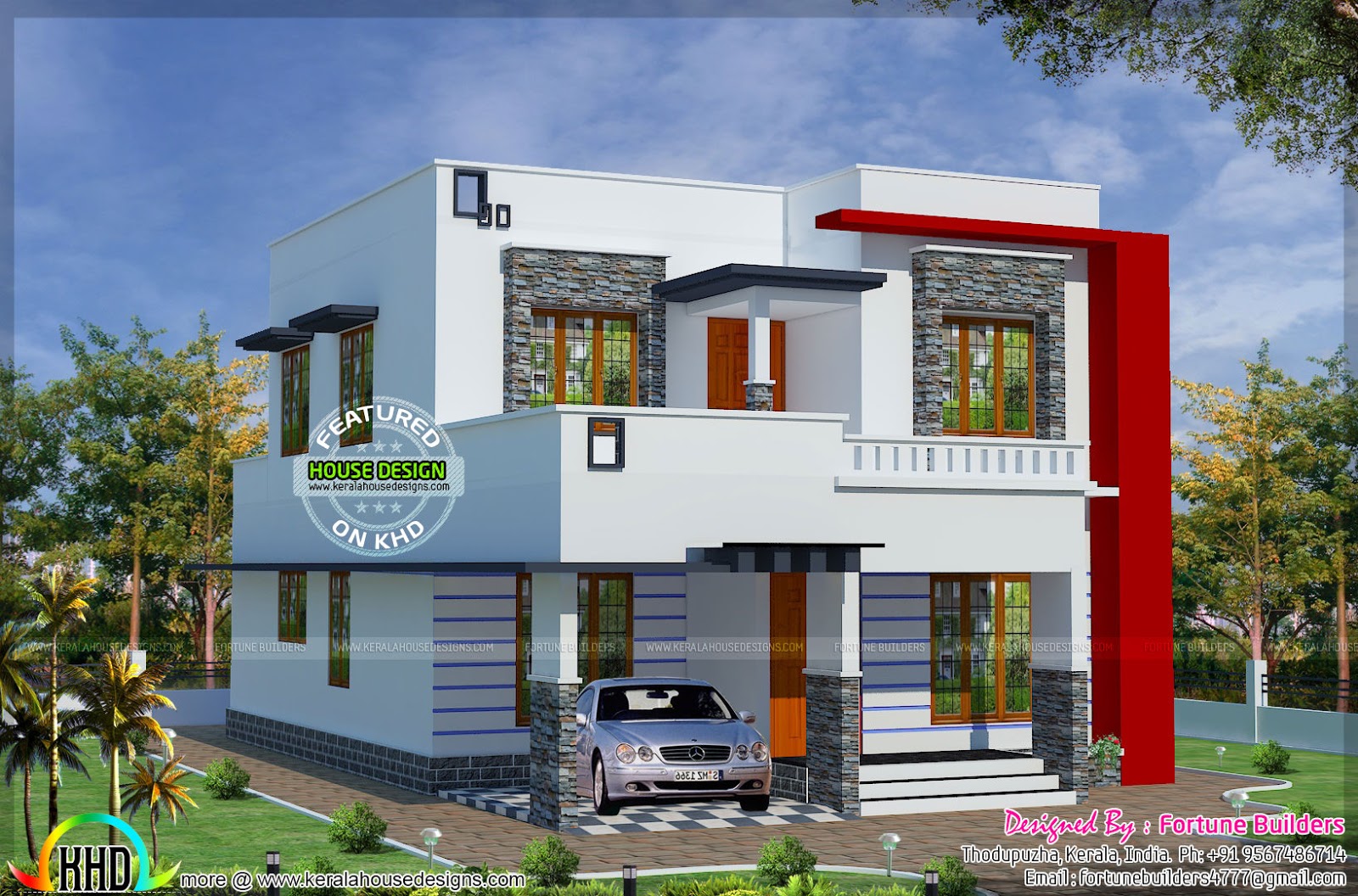 1690 sq ft low  budget  modern  home  Kerala home  design  and 