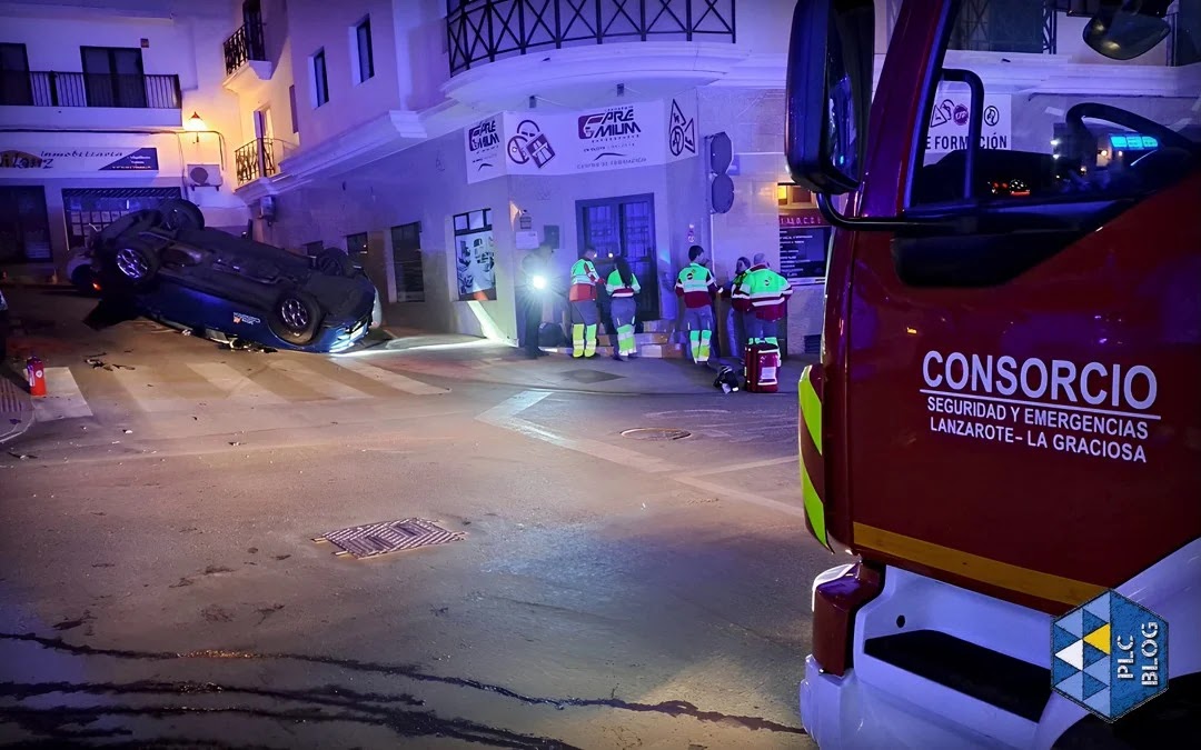 Imagen del accidente (Foto: Bomberos Consorcio de Lanzarote).