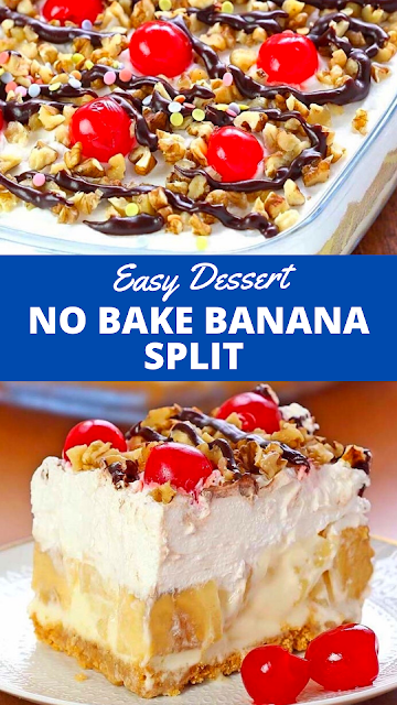 Easy No Bake Banana Split Dessert