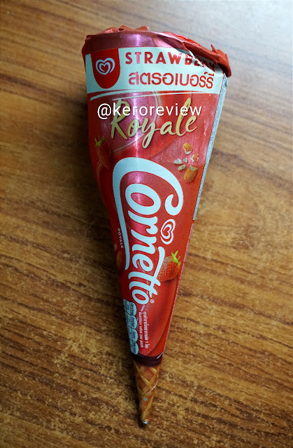 รีวิว วอลล์ คอร์นเนตโต รอยัล ไอซ์คอนเฟคชันรสสตรอเบอร์รี่และกลิ่นไวท์ช็อกโกแลต (CR) Review Strawberry and White Chocolate Flavoured Ice Confection, Wall's Cornetto Royale Brand.