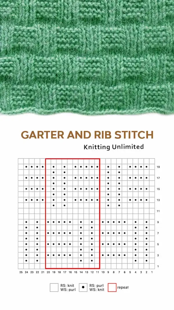 Garter Rib pattern is the ideal stitch for new knitters and a relaxing knit for those more experienced.