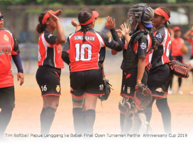 Tim Softball Papua Lenggang ke Babak Final Open Turnamen Partha Anniversarry Cup 2019