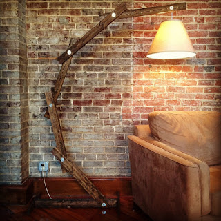 giant reclaimed wood lamp