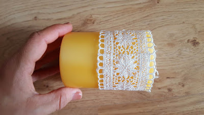 Lace edged candles