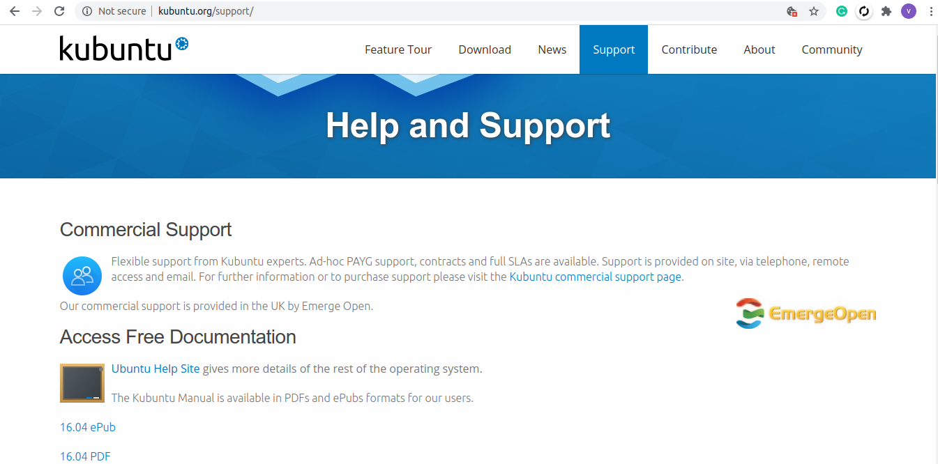 Kubuntu documentation page