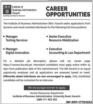 Jobs in Institute of Business Administration IBA