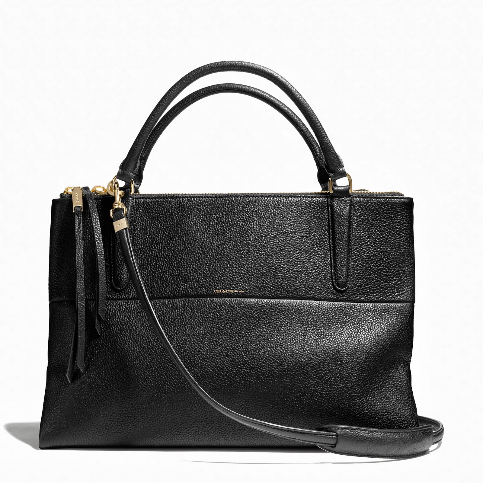 Coach - Bourough Bag in Black Pebbled Leather - a chic bag for city ...