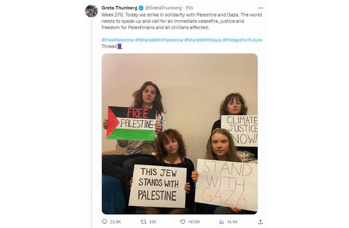 Ministério da Educação resolve eliminar qualquer menção curricular à  Greta Thunberg após apoio ao Hamas