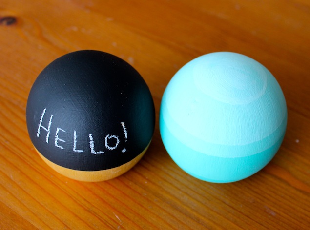 
making chalkboard and ombre wooden paper weights