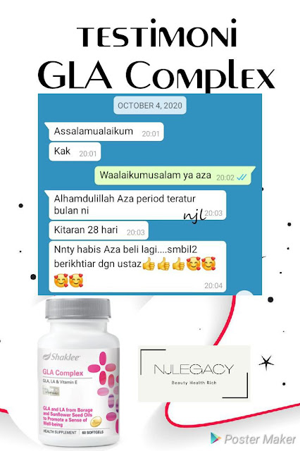 testimoni GLA COMPLEX shaklee