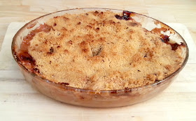 Gooseberry, apple and lavender crumble