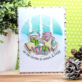Sunny Studio Stamps: Alpaca Holiday Rustic Winter Dies Warm & Cozy Winter Themed Christmas Card by Eloise Blue