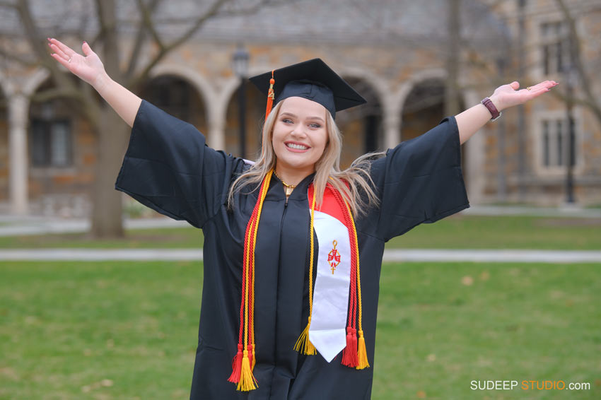 University of Michigan Graduation Portraits on Campus by SudeepStudio.com Ann Arbor Graduation Portrait Photographer