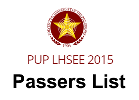 List of PUP LHSEE 2015 Passers A - Z