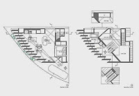 Triangular House in Muko Design with 1 Large Room and Mezzanine by Fujiwara Architects