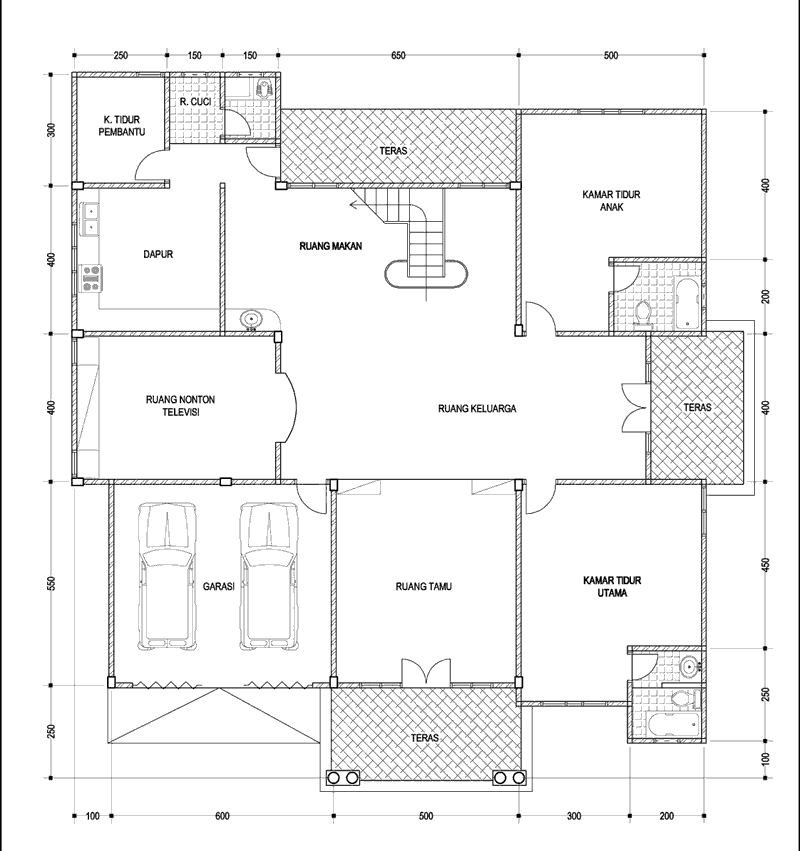 Contoh Gambar Denah Rumah Besar 1 Lantai  Desain Rumah Sederhana 