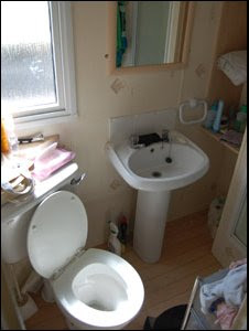 Caravan bathroom. The caravans