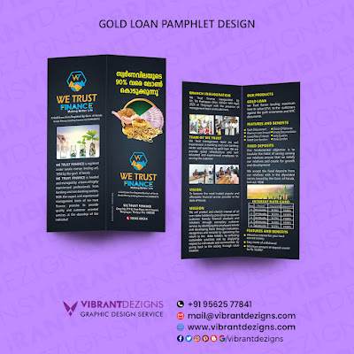 gold loan pamphlet Design, gold loan flyer design, we trust finance flyer design, finance flyer design malayalam, graphic design for gold loan service