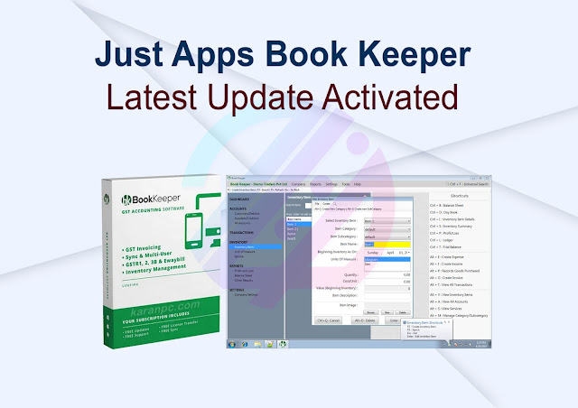 Just Apps Book Keeper Latest Update Activated