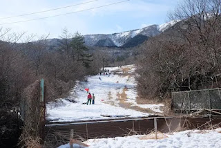 西側のスキー場跡の斜面